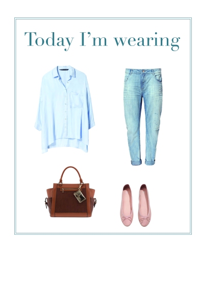Shirt and Jeans - Zara; Handbag - Parfois; Flats - H&M